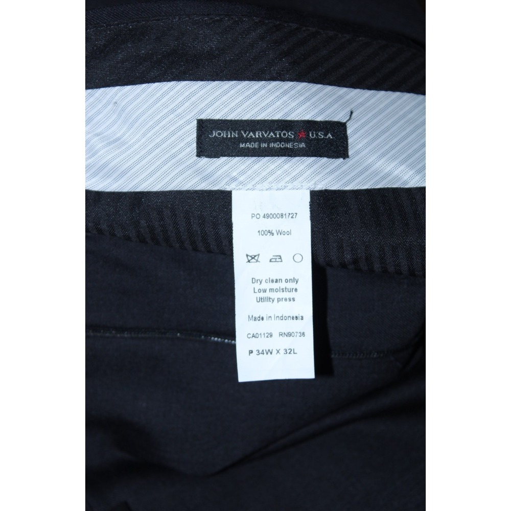 John Varvatos Men's Size 34 Black Wool Business Formal Dress Pants - Picture 6 of 8